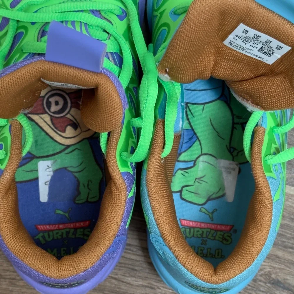 Puma LaMelo Ball MB 04 Teenage Mutant Ninja Turtles Kids 1 C Basketball Shoes A+